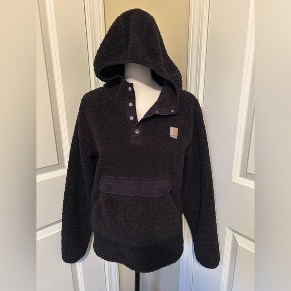 Carhartt Jackets & Blazers - Carhartt Black Hooded woman’s Teddy jacket with hood